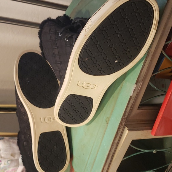 UGG DOUBLE DIAMOND SUEDE ♦️ 💎 UGG LEATHER BLACK HIGH TOP - Picture 5 of 6